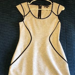 Express dress grey and black zip back
